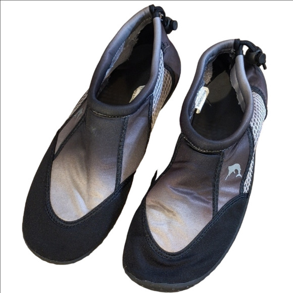 Reel Legends Black and Gray Slip-On Boat Shoes - Picture 1 of 6